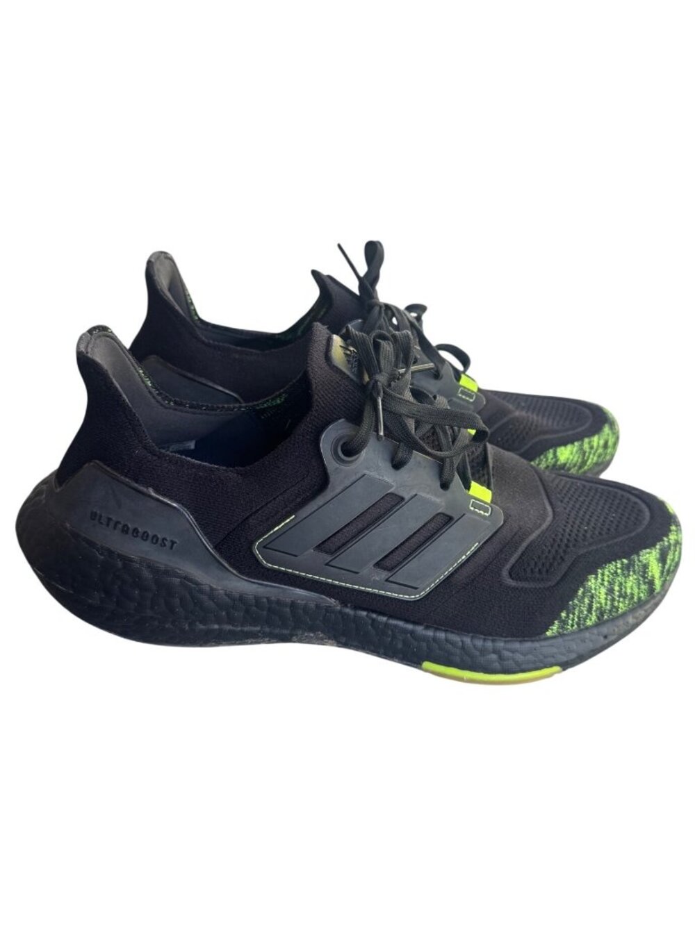 Adidas Ultraboost Mens Running Shoes Black/Green Solar Yellow Sneakers Size 11